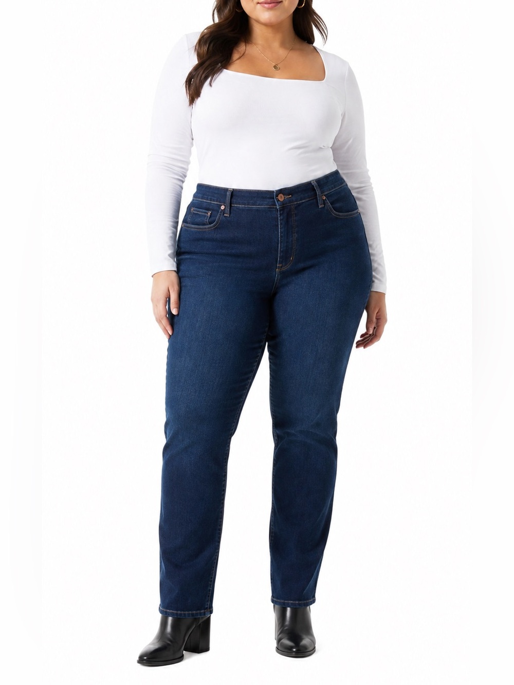 Gloria Vanderbilt Amanda Jeans 14 Short Dark Wash Classic Rise Tapered Leg NWT